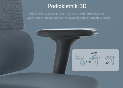 FOTEL BIUROWY ERGONOMICZNY ERGOFLEX, CZARNY, WYGODNY, DO SALONU, STYL, Z 3D