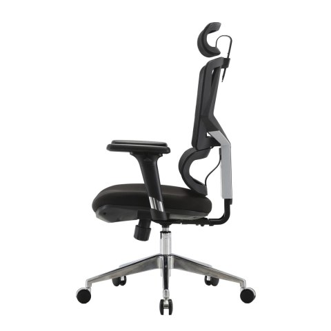 FOTEL BIUROWY ERGONOMIX, WYGODNY, CZARNY, DO BIURA, ZAGŁÓWEK 3D, BUJANY