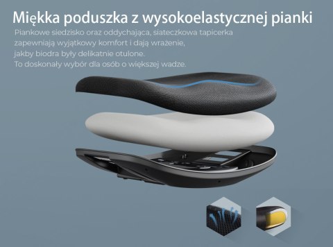 FOTEL BIUROWY ERGONOMIX, WYGODNY, CZARNY, DO BIURA, ZAGŁÓWEK 3D, BUJANY