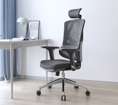 FOTEL BIUROWY ERGONOMIX, WYGODNY, CZARNY, DO BIURA, ZAGŁÓWEK 3D, BUJANY