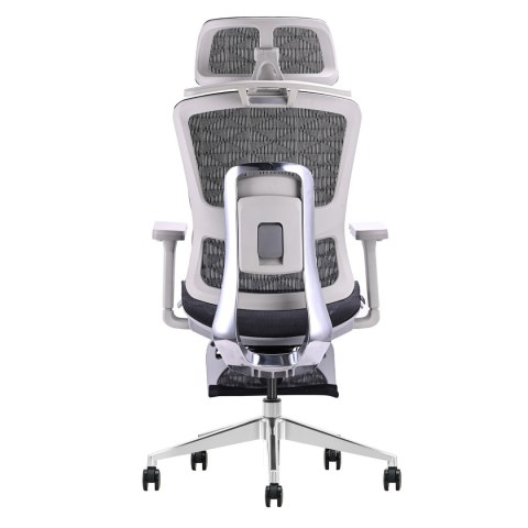 FOTEL ERGONOMICA, WYGODNY, SZARY, ROZKŁADANY, DO KOMPUTERA, Z PODNÓŻKIEM