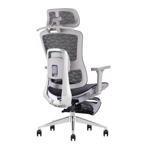 FOTEL ERGONOMICA, WYGODNY, SZARY, ROZKŁADANY, DO KOMPUTERA, Z PODNÓŻKIEM