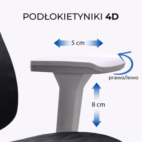 FOTEL ERGONOMICA, WYGODNY, SZARY, ROZKŁADANY, DO KOMPUTERA, Z PODNÓŻKIEM