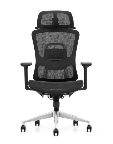 FOTEL BIUROWY ERGONOMICZNY ERGOZEN, CZARNY, WYGODNY, DO SALONU, SIATKOWY
