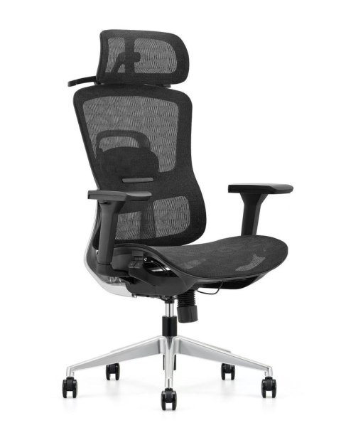 FOTEL BIUROWY ERGONOMICZNY ERGOZEN, CZARNY, WYGODNY, DO SALONU, SIATKOWY