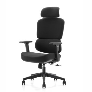 FOTEL BIUROWY ERGOFLEX, ERGONOMICZNY, CZARNY, WYGODNY, DO BIURA, Z BHP