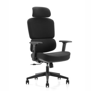 FOTEL BIUROWY ERGOFLEX, ERGONOMICZNY, CZARNY, WYGODNY, DO BIURA, Z BHP