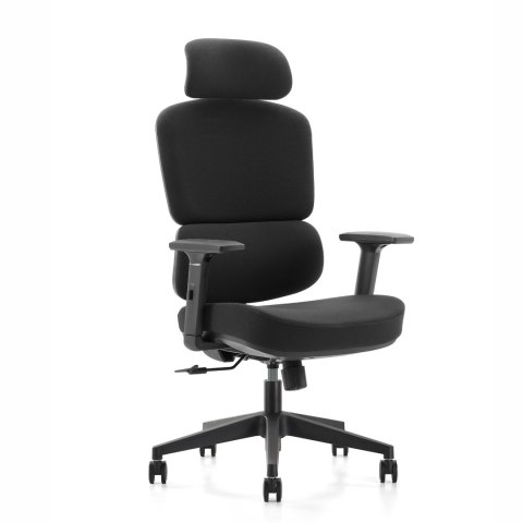 FOTEL BIUROWY ERGOFLEX, ERGONOMICZNY, CZARNY, WYGODNY, DO BIURA, Z BHP