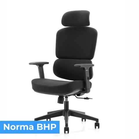 FOTEL BIUROWY ERGOFLEX, ERGONOMICZNY, CZARNY, WYGODNY, DO BIURA, Z BHP