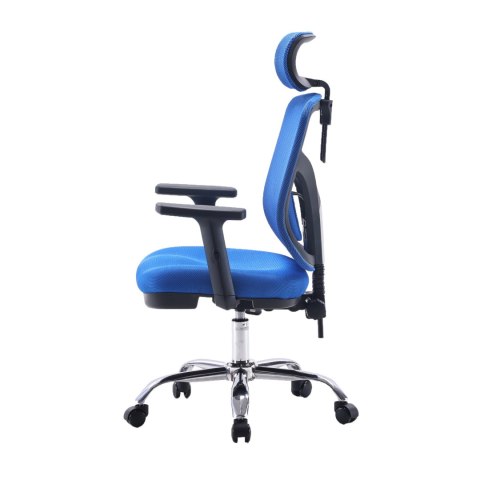 FOTEL BIUROWY ERGONOMICZNY APEXWORK, CZARNY, WYGODNY, DO BIURA, ZAGŁÓWEK