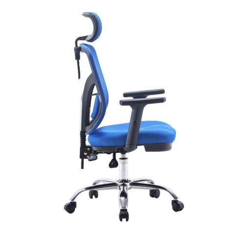 FOTEL BIUROWY ERGONOMICZNY APEXWORK, CZARNY, WYGODNY, DO BIURA, ZAGŁÓWEK