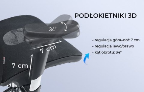 FOTEL BIUROWY ERGONOMICZNY ERGONOVA, CZARNY, SIATKA, WYGODNY, DO BIURA, 3D