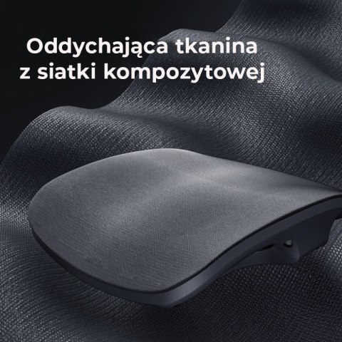 FOTEL GAMINGOWY VORTEX, CZARNY, WYGODNY, SIATKA, BIUROWY, DO SALONU, 150 KG