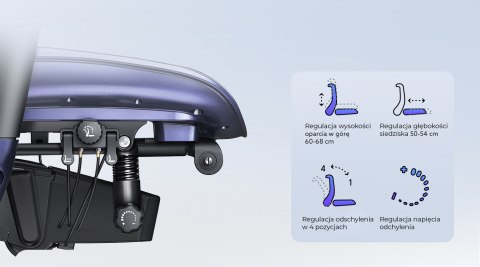 FOTEL VORTEX, ERGONOMICZNY, ROZKŁADANY, Z PODNÓŻKIEM, WYPOCZYNKOWY, CZARNY