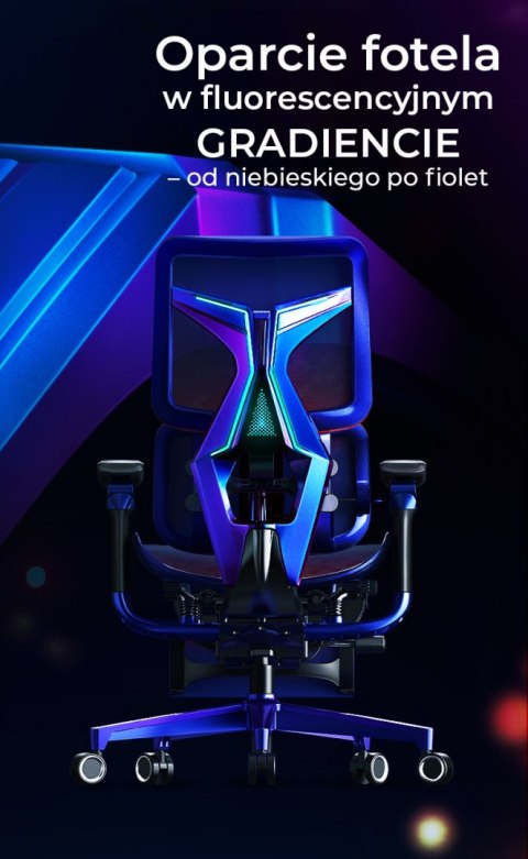 FOTEL VORTEX, ERGONOMICZNY, ROZKŁADANY, Z PODNÓŻKIEM, WYPOCZYNKOWY, CZARNY