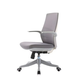 FOTEL BIUROWY VELLUTO, SZARY, WYGODNY, DO BIURA, SIATKA, ERGONOMICZNY