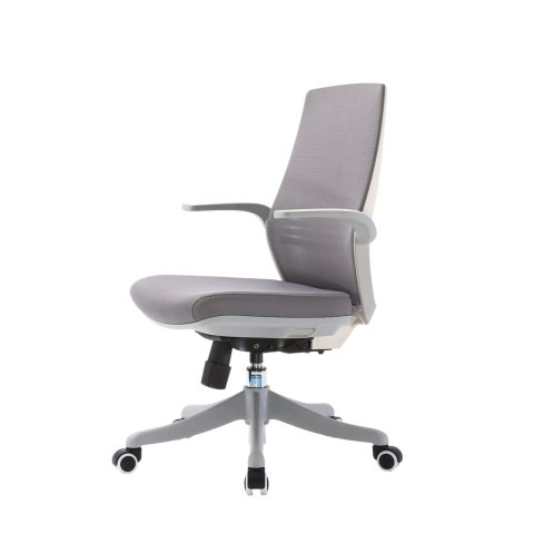 FOTEL BIUROWY VELLUTO, SZARY, WYGODNY, DO BIURA, SIATKA, ERGONOMICZNY