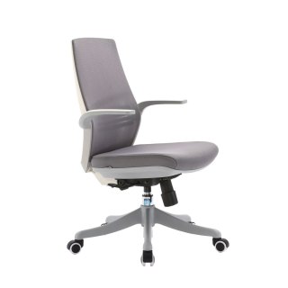 FOTEL BIUROWY VELLUTO, SZARY, WYGODNY, DO BIURA, SIATKA, ERGONOMICZNY