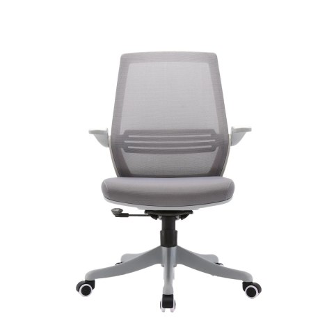 FOTEL BIUROWY VELLUTO, SZARY, WYGODNY, DO BIURA, SIATKA, ERGONOMICZNY