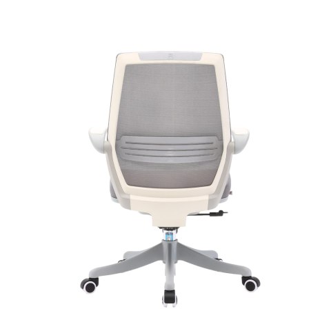 FOTEL BIUROWY VELLUTO, SZARY, WYGODNY, DO BIURA, SIATKA, ERGONOMICZNY