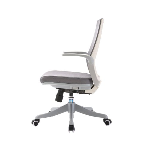 FOTEL BIUROWY VELLUTO, SZARY, WYGODNY, DO BIURA, SIATKA, ERGONOMICZNY