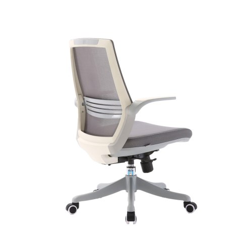 FOTEL BIUROWY VELLUTO, SZARY, WYGODNY, DO BIURA, SIATKA, ERGONOMICZNY