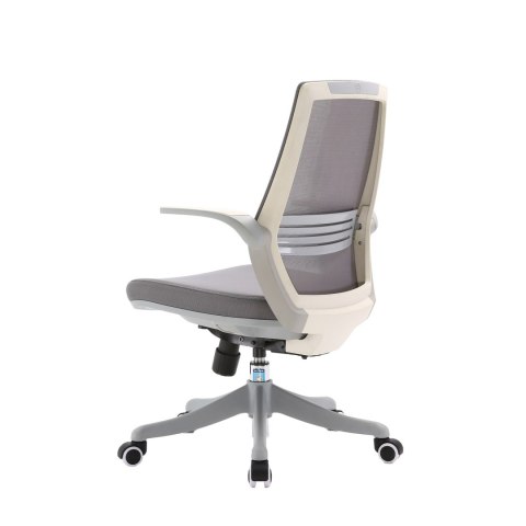 FOTEL BIUROWY VELLUTO, SZARY, WYGODNY, DO BIURA, SIATKA, ERGONOMICZNY