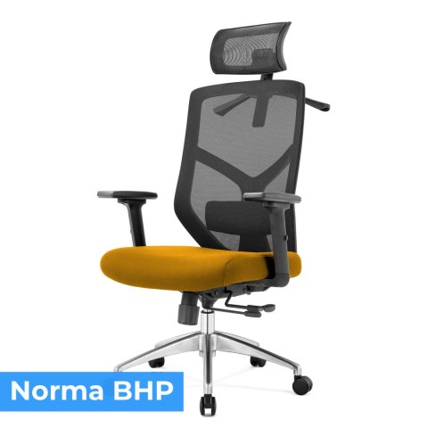 FOTEL ERGONOMICZNY ERGONOMIA, WYGODNY, CZARNY, DO BIURKA, OBROTOWY, SIATKA