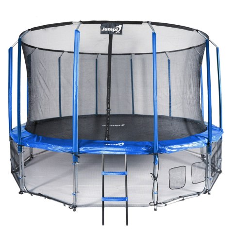 TRAMPOLINA OGRODOWA SKYFLYER 487CM 16FT, SIATKA, DRABINKA, NIEBIESKA