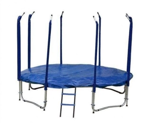 TRAMPOLINA OGRODOWA SKYFLYER 487CM 16FT, SIATKA, DRABINKA, NIEBIESKA