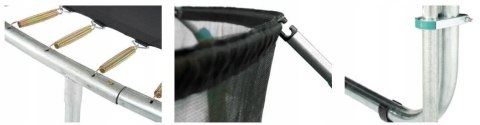 TRAMPOLINA OGRODOWA SKYFLYER 487CM 16FT, SIATKA, DRABINKA, NIEBIESKA