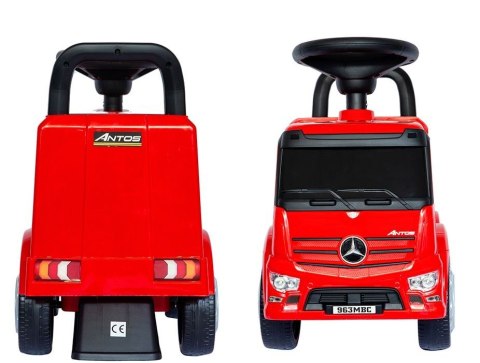 Mercedes - Benz Antos jeździk odpychacz TRUCK z funkcjami dźwiękowymi i świetlnymi - czerwony