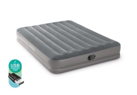 Dwuosobowy materac dmuchany 152x203x30 cm z wbudowaną pompką USB INTEX 64114