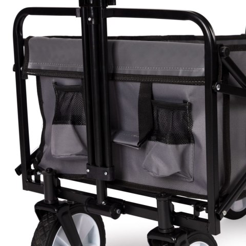 Składany duży wózek ogrodowy plażowy turystyczny transportowy szary
