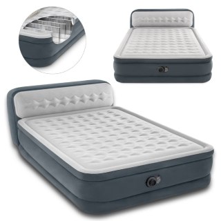Dwuosobowy materac dmuchany z zagłówkiem łóżko z pompką 230V INTEX 64448 ND