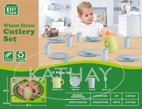 Zestaw kuchenny - kubki, talerzyki - 17 elementów
