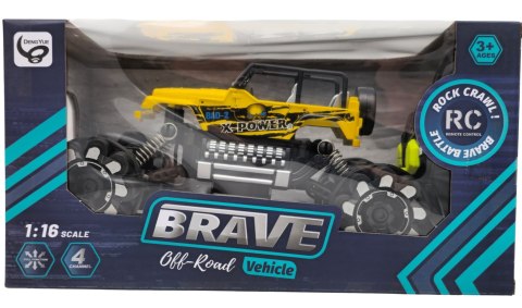 Auto terenowe zdalnie sterowane Brave żółte