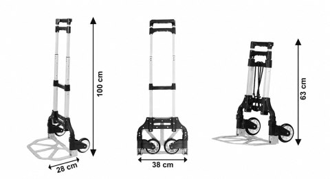 Dwukołowy wózek magazynowy transportowy składany ręczny młynarka 75kg