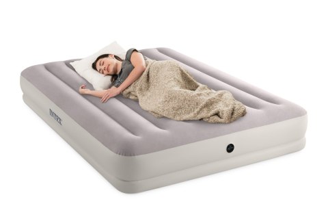 Dwuosobowy materac welurowy 152x203x30 cm z pompką elektryczną INTEX 64179