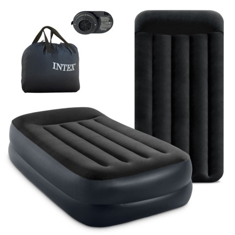 Jednoosobowy materac dmuchany 99x191x42 cm z wbudowaną pompką 220V INTEX 64122 ND