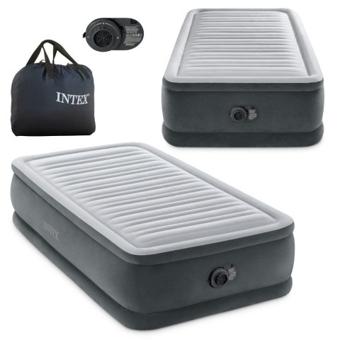 Jednoosobowy materac dmuchany 99x191x46 cm łóżko pompka 220V INTEX 64412 ND