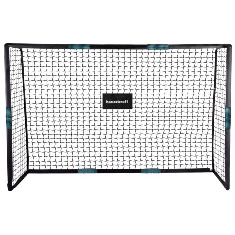 Duża metalowa bramka piłkarska z siatką treningową do gry w piłkę nożną 300x200x120 cm czarno-niebieska