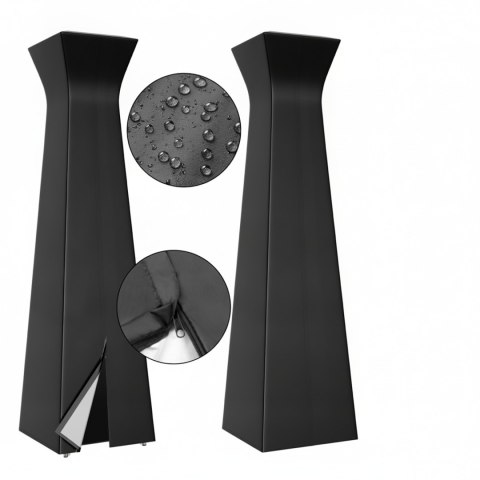 Duży parasol grzewczy tarasowy piramida 227 cm ogrzewacz kominek gazowy 13kW pokrowiec