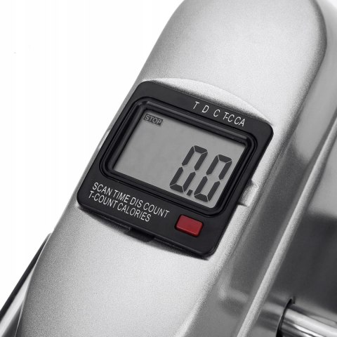 Kompaktowy rower treningowy rotor do ćwiczen rowerek rehabilitacyjny 2w1 srebrny