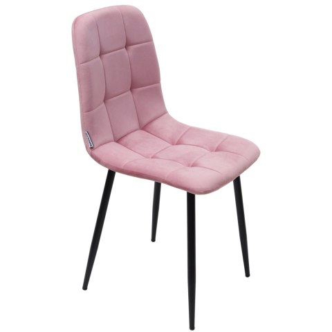 Krzesło tapicerowane welurowe do salonu jadalni velvet loft różowe
