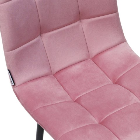 Krzesło tapicerowane welurowe do salonu jadalni velvet loft różowe