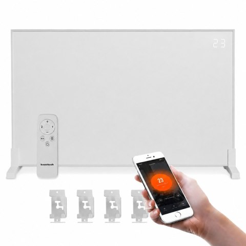 Grzejnik na podczerwień panel grzewczy promiennik IR 1200W WIFI 60x120 cm z wyświetlaczem LED