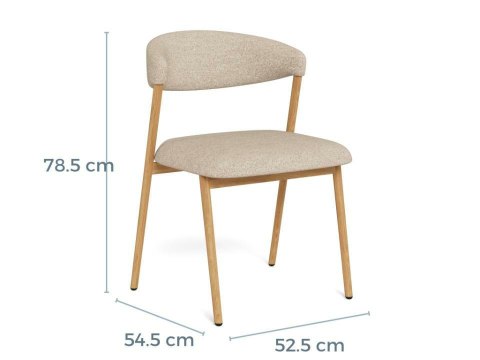 KRZESŁO NORDVIK, TAPICEROWANE, BEŻOWE, DO JADALNI, SALONU, KUCHNI, VELVET
