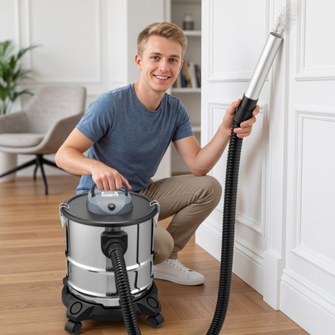 Przemysłowy odkurzacz kominkowy do pieca popiołu sadzy żaroodporny 20l 1200W