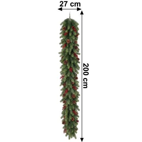 Świąteczna girlanda choinkowa 200 cm stroik premium